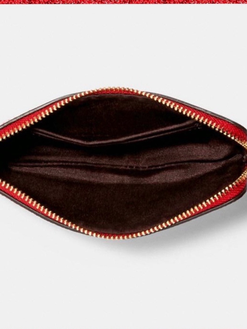Coach Red & Cream Star-Stripe Wristlet with Brown Strap - Picture 2 of 6